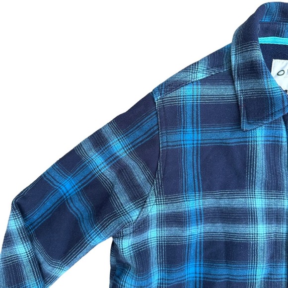 Orvis Fleece Lined Flannel Jacket Women Long Sleeve Snap Button Down Blue Medium - Picture 6 of 12
